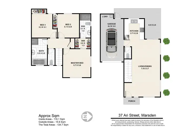 Floorplan of Homely townhouse listing, 37 Ari Street, Marsden QLD 4132
