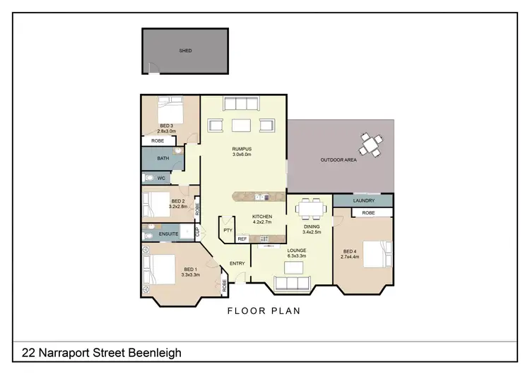 Floorplan of Homely house listing, 22 Narraport Crescent, Beenleigh QLD 4207