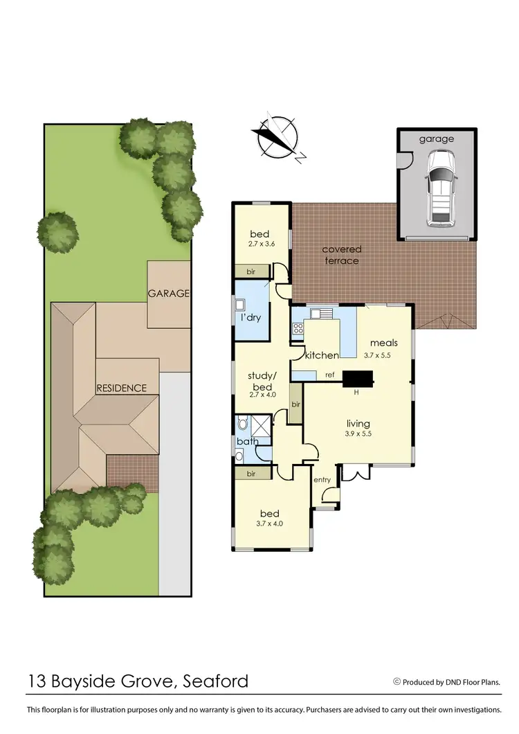 Floorplan of Homely house listing, 13 Bayside Grove, Seaford VIC 3198
