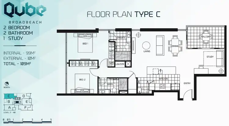 Floorplan of Homely unit listing, 165/31 Queensland Avenue, Broadbeach QLD 4218