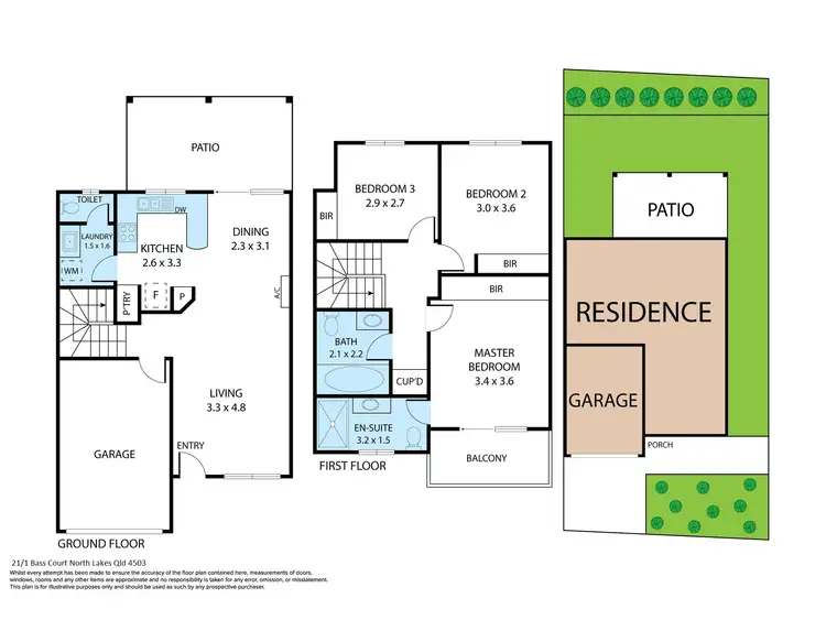 Floorplan of Homely townhouse listing, 21/1 Bass Court, North Lakes QLD 4509