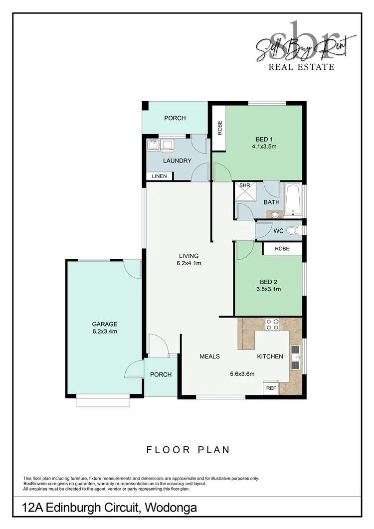 Floorplan of Homely unit listing, 12A EDINBURGH CIRCUIT, Wodonga VIC 3690