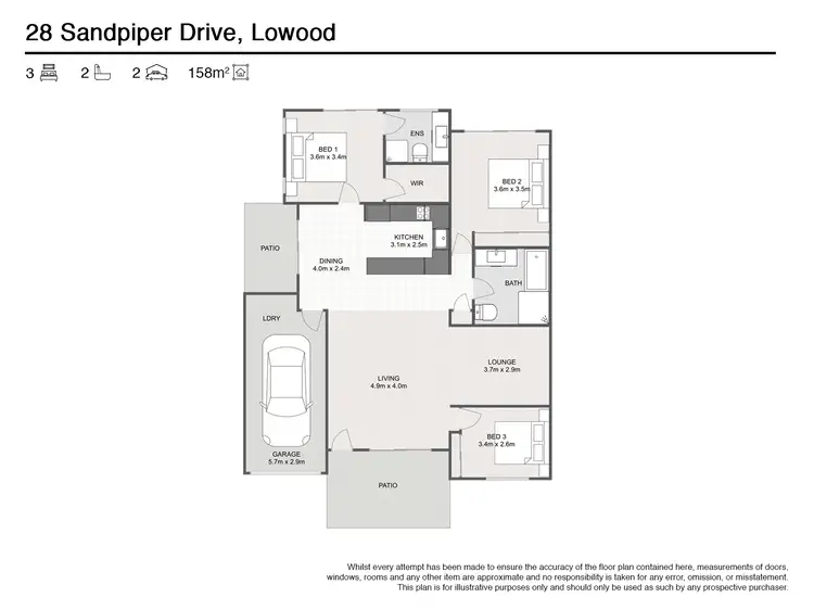 Floorplan of Homely semi-detached listing, 28 Sandpiper Drive, Lowood QLD 4311