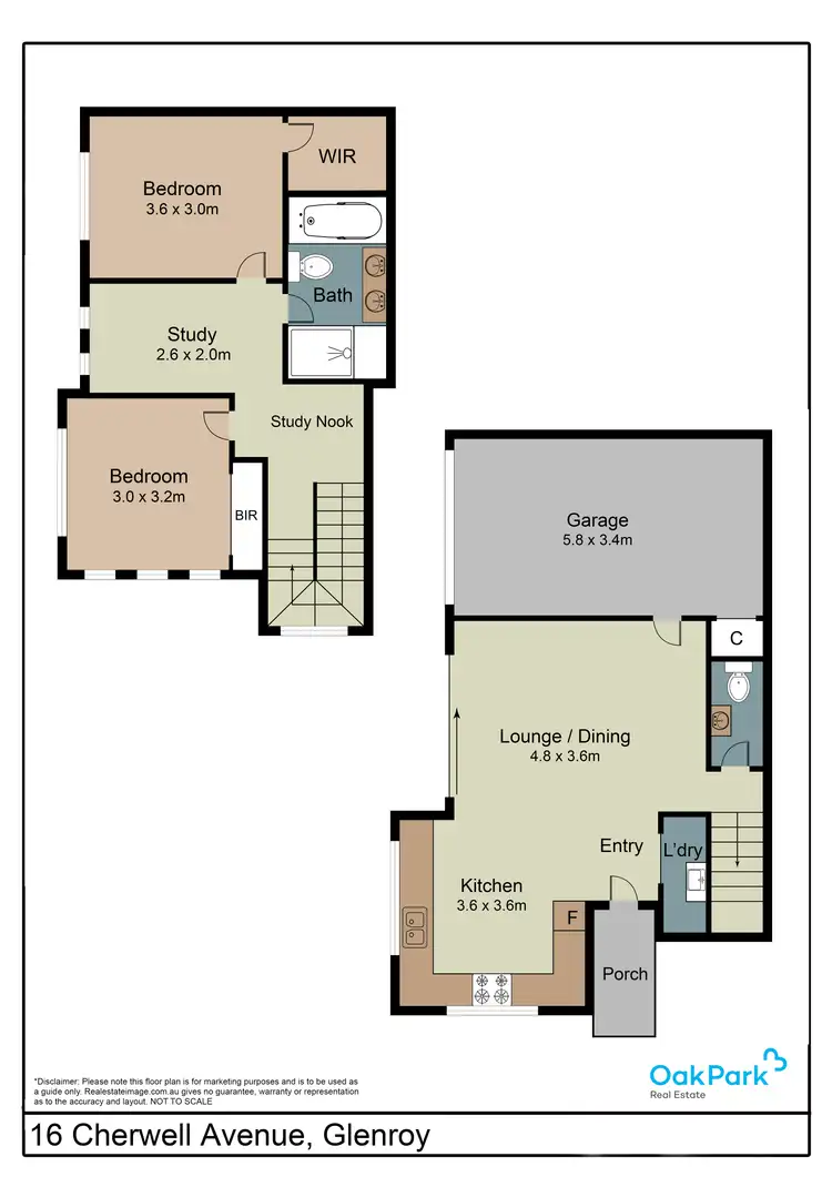 Floorplan of Homely townhouse listing, 16 Cherwell Avenue, Glenroy VIC 3046