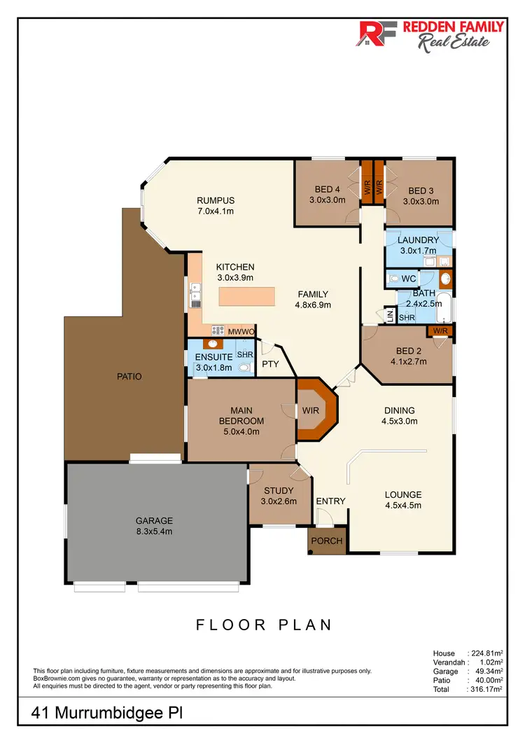 Floorplan of Homely house listing, 41 Murrumbidgee Place, Dubbo NSW 2830