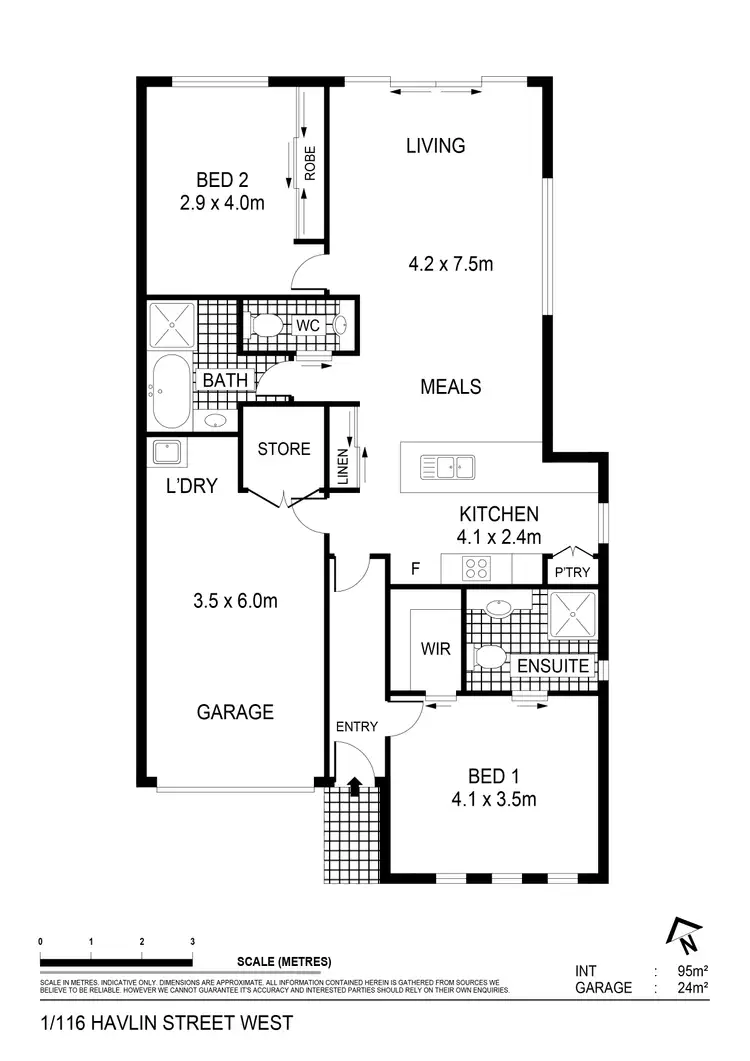 Floorplan of Homely townhouse listing, 1/116 Havlin Street West, Quarry Hill VIC 3550
