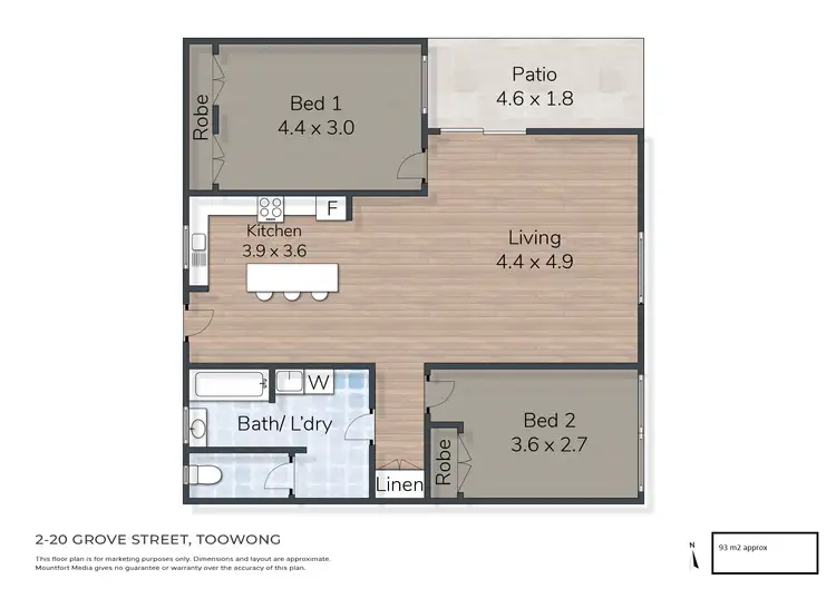 Floorplan of Homely unit listing, 2/20 Grove Street, Toowong QLD 4066