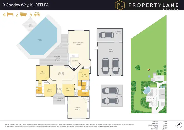 Floorplan of Homely house listing, 9 Goodey Way, Kureelpa QLD 4560