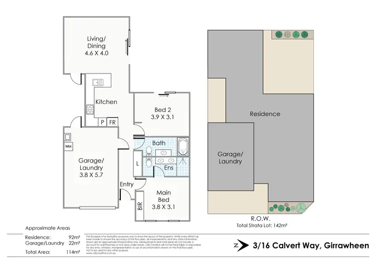 Floorplan of Homely villa listing, 3/16 Calvert Way, Girrawheen WA 6064