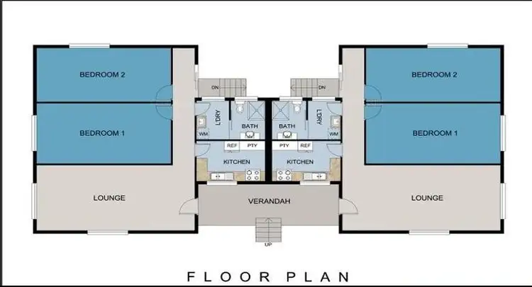 Floorplan of Homely semi-detached listing, 1A & 1B/1 Chapman Street, Cooma NSW 2630