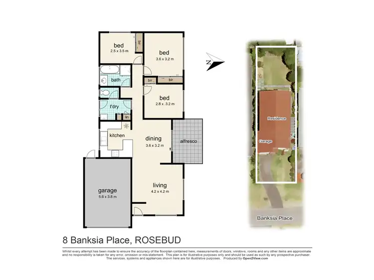 Floorplan of Homely house listing, 8 Banksia Place, Rosebud VIC 3939