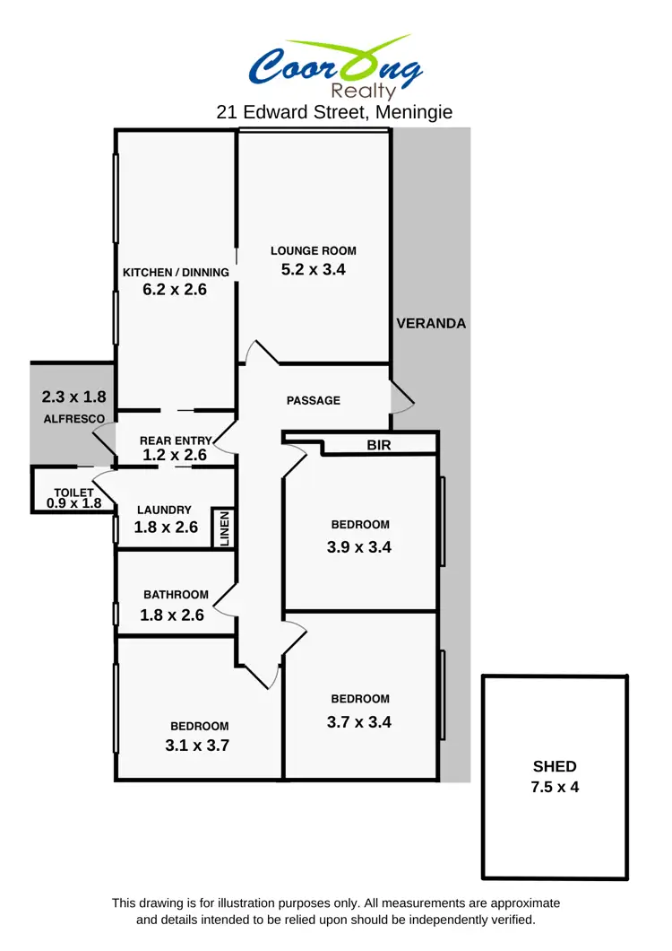 Floorplan of Homely house listing, 21 Edward Street, Meningie SA 5264