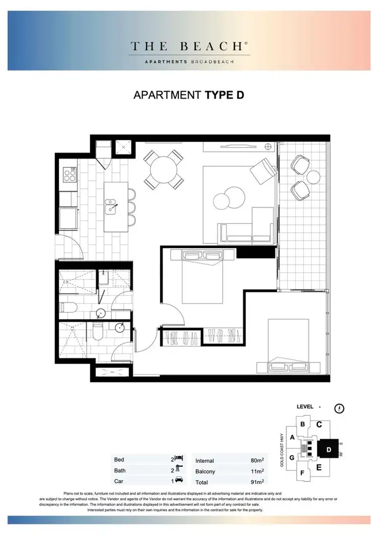 Floorplan of Homely apartment listing, 2904/2663 Gold Coast Highway, Broadbeach QLD 4218