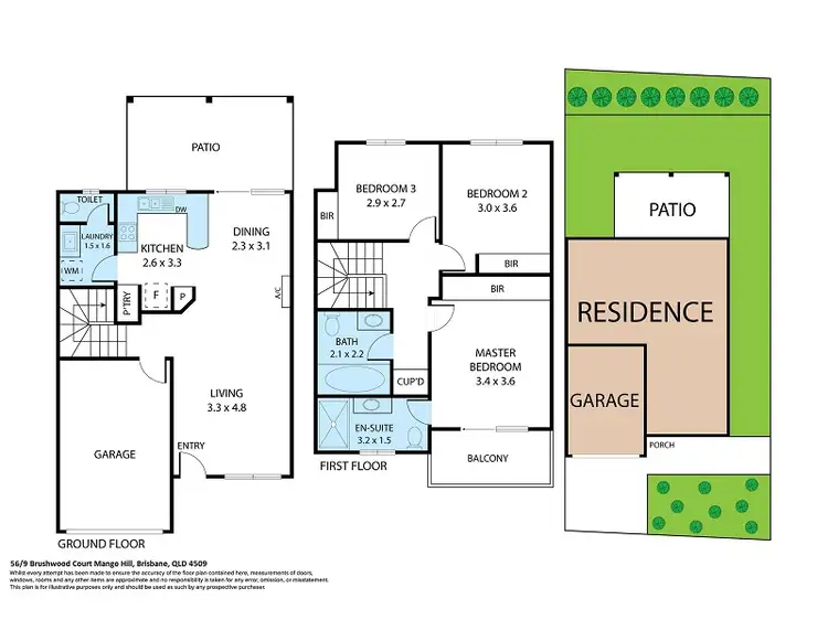 Floorplan of Homely townhouse listing, 56/9 Brushwood Court, Mango Hill QLD 4509