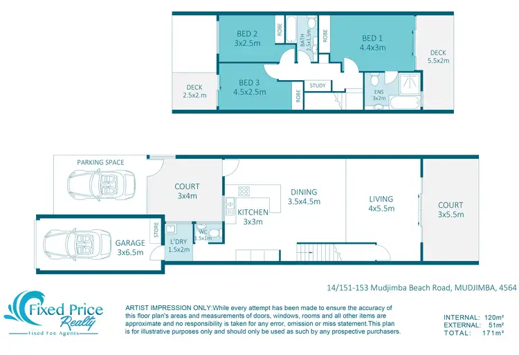 Floorplan of Homely townhouse listing, 14/151 Mudjimba Beach Road, Mudjimba QLD 4564