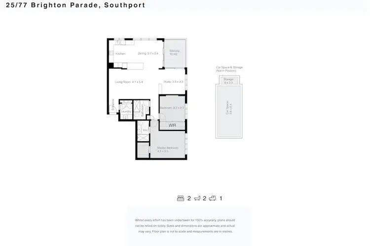 Floorplan of Homely apartment listing, 25/77 BRIGHTON PARADE, Southport QLD 4215
