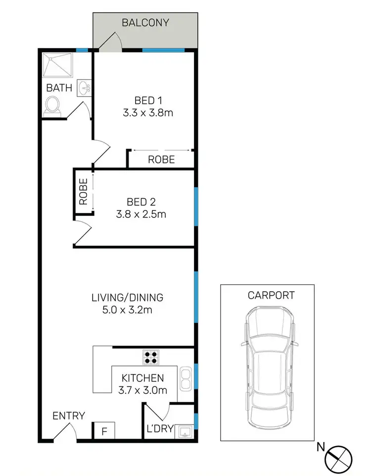 Floorplan of Homely unit listing, 5/36 Hillard Street, Wiley Park NSW 2195