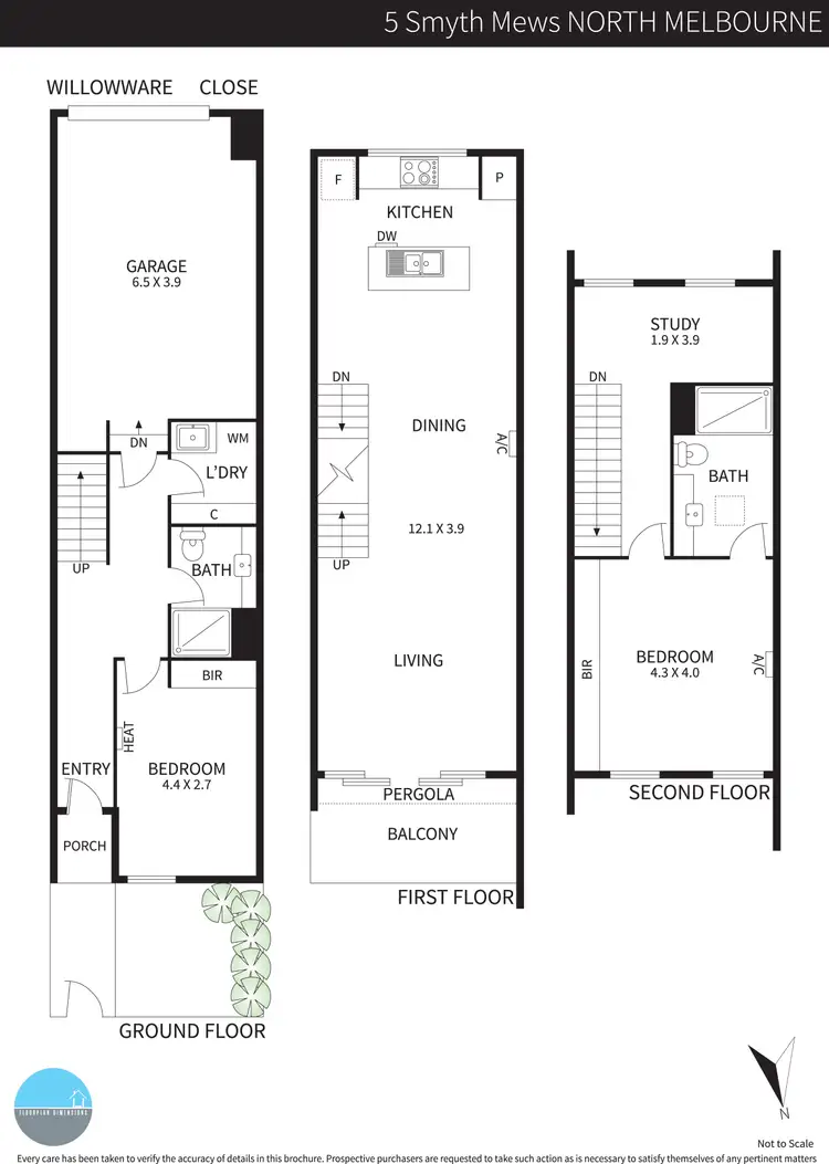 Floorplan of Homely townhouse listing, 5 Smyth Mews, North Melbourne VIC 3051