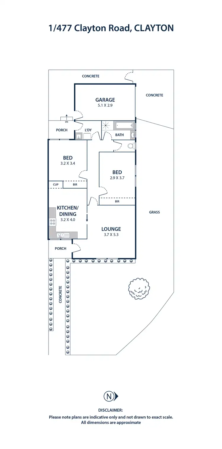 Floorplan of Homely unit listing, 1/477 Clayton Road, Clayton South VIC 3169