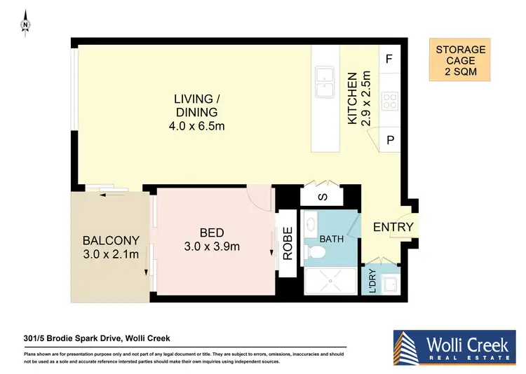Floorplan of Homely apartment listing, 301/5 Brodie Spark Drive, Wolli Creek NSW 2205