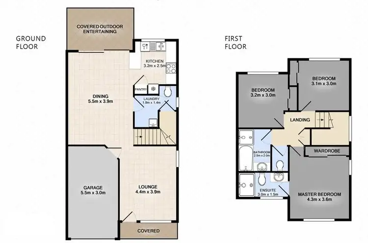 Floorplan of Homely townhouse listing, 44/74 Universal Street, Pacific Pines QLD 4211