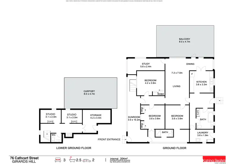 Floorplan of Homely house listing, 76 Cathcart Street, Girards Hill NSW 2480