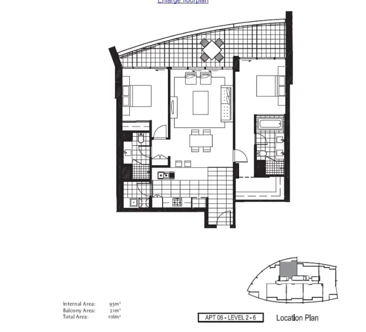 Floorplan of Homely apartment listing, 806/96 Bow River Crescent, Burswood WA 6100