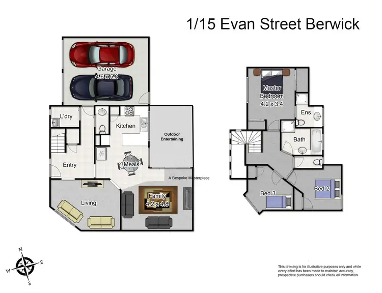 Floorplan of Homely townhouse listing, 1/15 Evan Street, Berwick VIC 3806