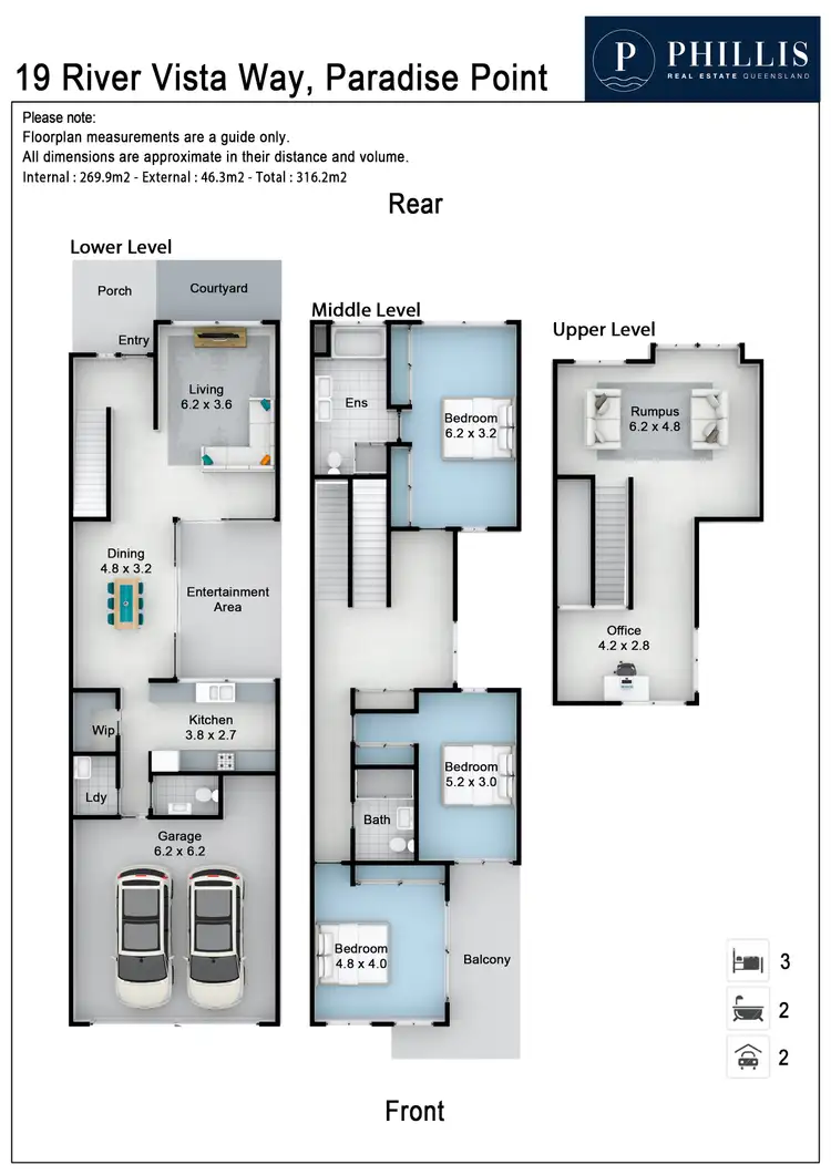 Floorplan of Homely townhouse listing, 19 River Vista Way, Paradise Point QLD 4216