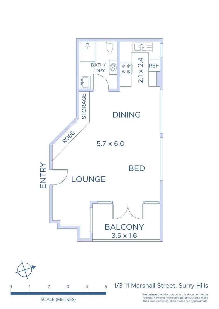 Floorplan of Homely apartment listing, 1/3 Marshall Street, Surry Hills NSW 2010