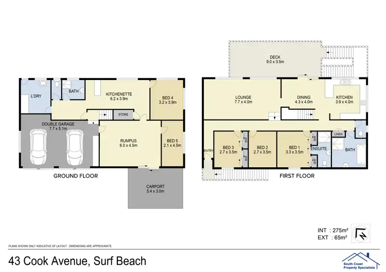 Floorplan of Homely house listing, 43 COOK AVENUE, Surf Beach NSW 2536