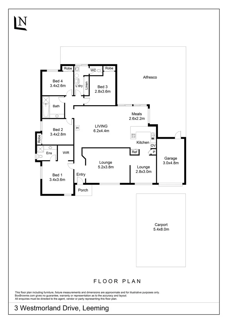 Floorplan of Homely house listing, 3 Westmorland Drive, Leeming WA 6149