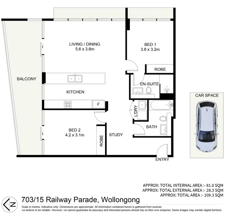 Floorplan of Homely apartment listing, 703/15 Railway Parade, Wollongong NSW 2500