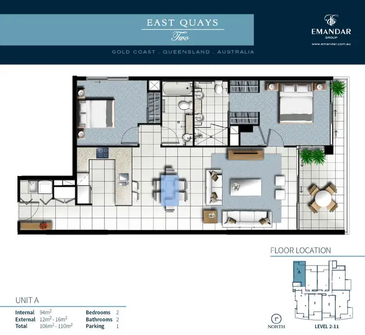 Floorplan of Homely apartment listing, 21003/25 East Quay Drive, Biggera Waters QLD 4216