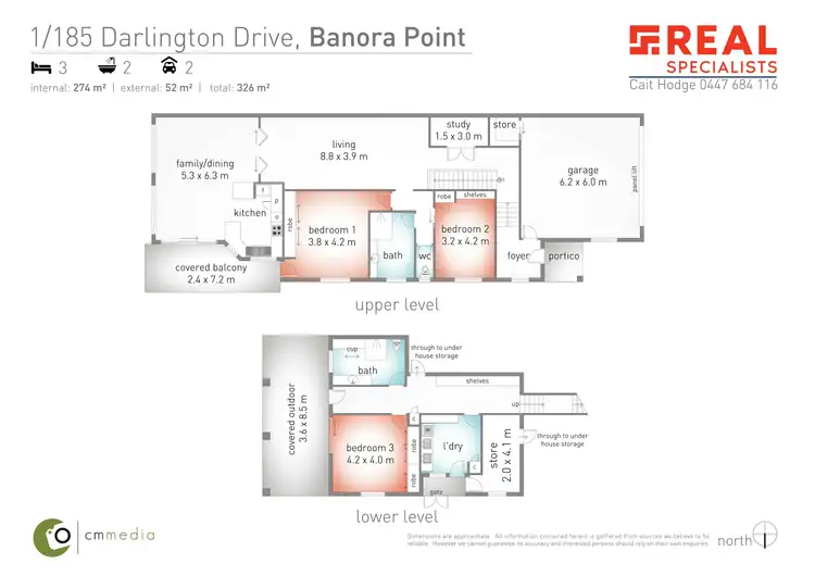 Floorplan of Homely semi-detached listing, 1/185 Darlington Drive, Banora Point NSW 2486