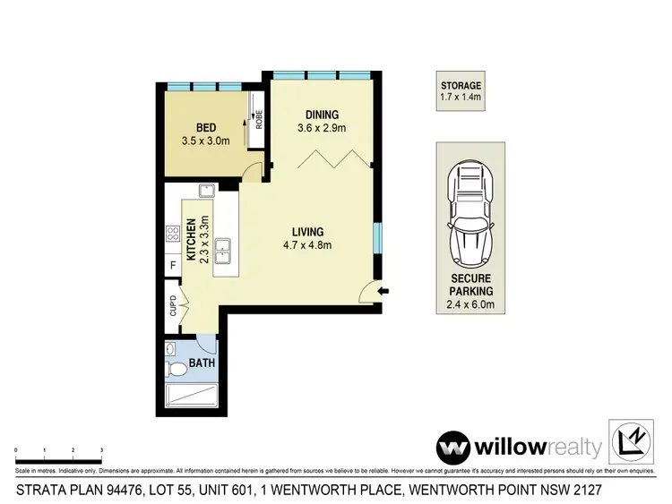 Floorplan of Homely apartment listing, 601/1 Wentworth Place, Wentworth Point NSW 2127