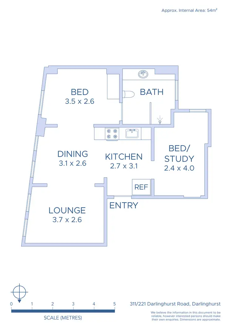 Floorplan of Homely apartment listing, 311/221 Darlinghurst Road, Darlinghurst NSW 2010