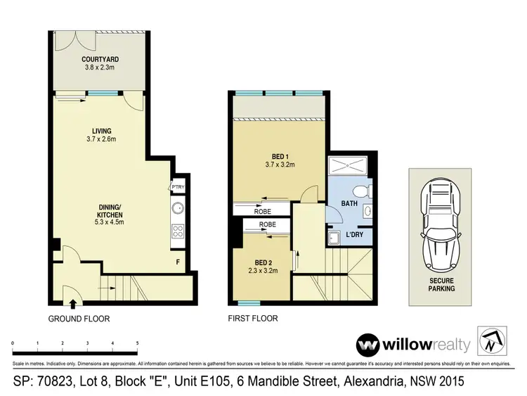 Floorplan of Homely apartment listing, 105E/6 Mandible Street, Alexandria NSW 2015