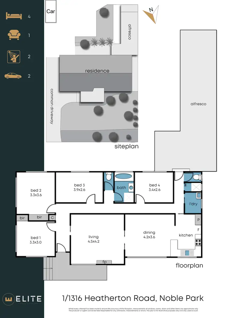 Floorplan of Homely unit listing, 1/1316 Heatherton Road, Noble Park VIC 3174