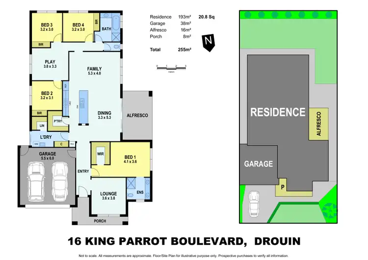 Floorplan of Homely house listing, 16 King Parrot Boulevard, Drouin VIC 3818