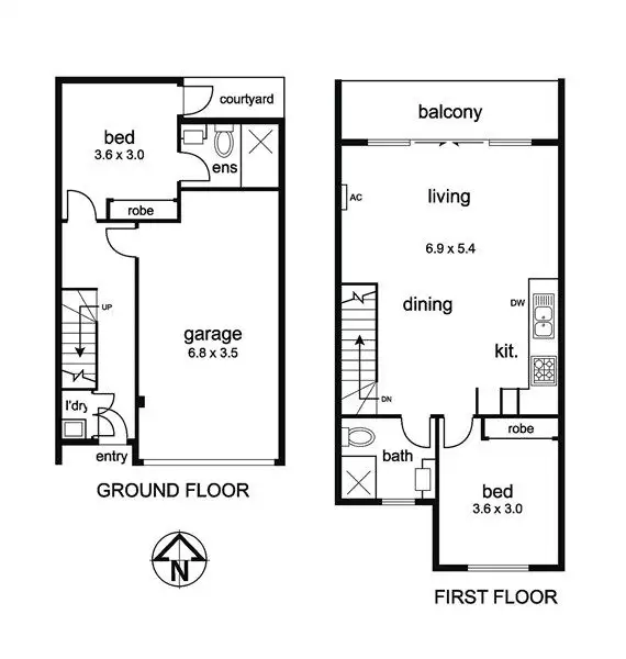 Floorplan of Homely townhouse listing, 3/16 Park Street, Pascoe Vale VIC 3044
