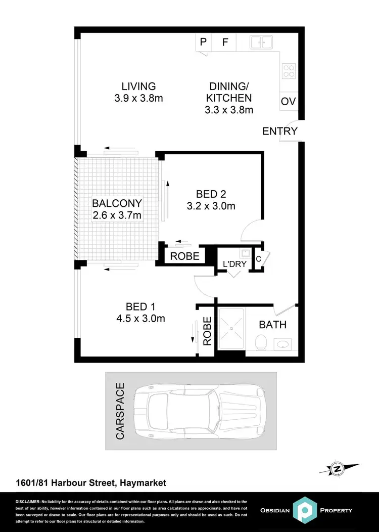 Floorplan of Homely apartment listing, 1601/81 Harbour Street, Haymarket NSW 2000