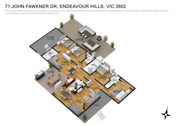 Floorplan of Homely house listing, 71 John Fawkner Drive, Endeavour Hills VIC 3802