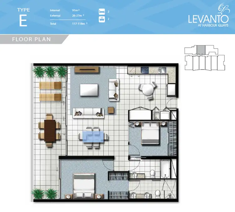 Floorplan of Homely apartment listing, 102/43 Harbour Town Drive, Biggera Waters QLD 4216