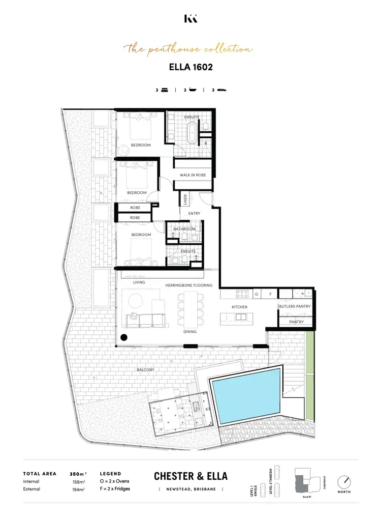 Floorplan of Homely apartment listing, 1602/14 Ella Street, Newstead QLD 4006
