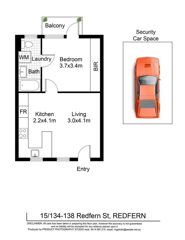 Floorplan of Homely apartment listing, 15/134-138 Redfern Street, Redfern NSW 2016