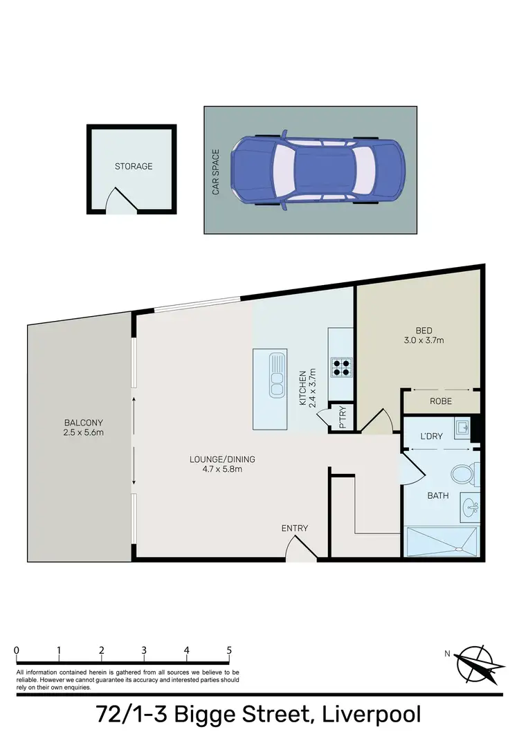 Floorplan of Homely apartment listing, 72/1-3 Bigge Street, Liverpool NSW 2170