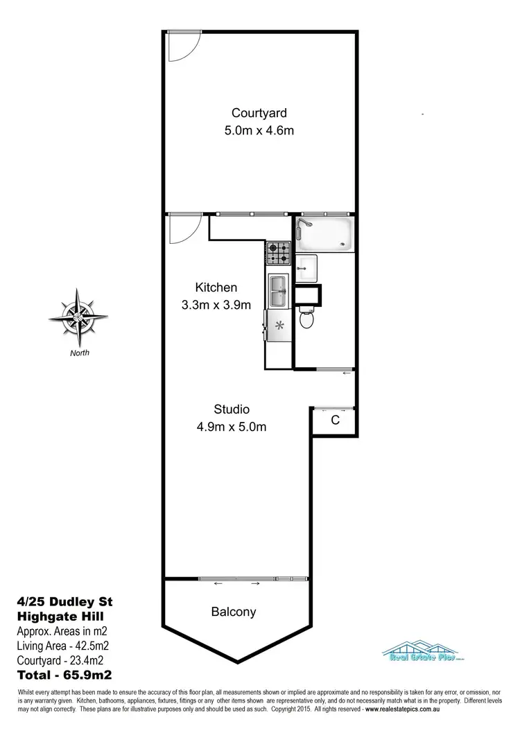 Floorplan of Homely apartment listing, 4/25 Dudley Street, Highgate Hill QLD 4101