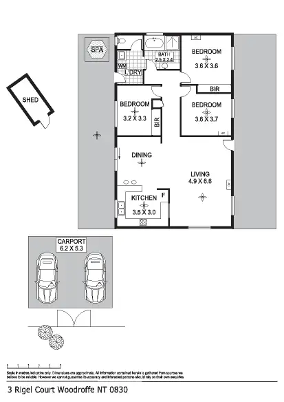Floorplan of Homely house listing, 3 Rigel Court, Woodroffe NT 830