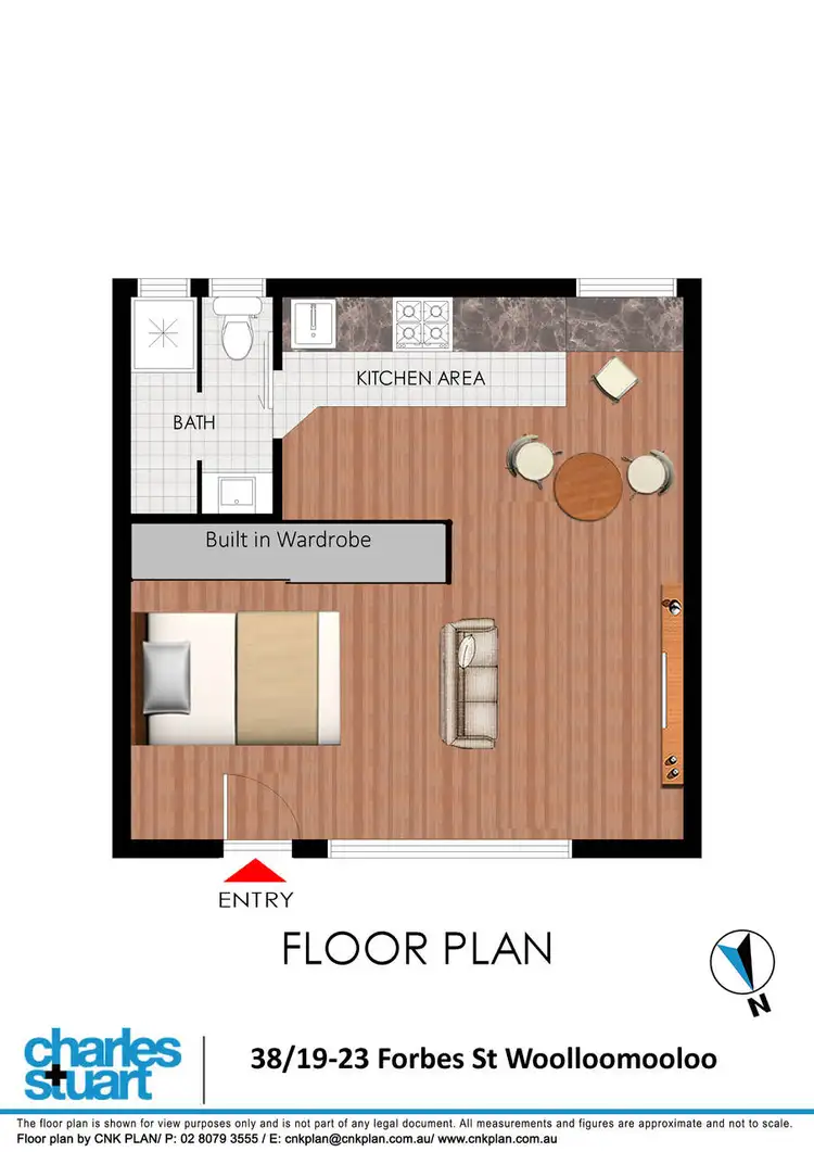 Floorplan of Homely studio listing, 38/19-23 Forbes Street, Woolloomooloo NSW 2011